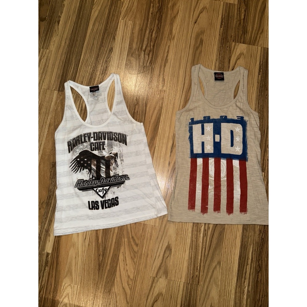 Harley Davidson Women's Small S Tank Top Shirts Lot Las Vegas NV Myrtle Beach SC